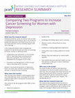 Research paper thumbnail of Comparing Two Programs to Increase Cancer Screening for Women with Depression