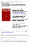 Research paper thumbnail of ‘A Tale of Two Ex-Dominions: Why the procedures for changing the rules of succession are so different in Canada and Australia’