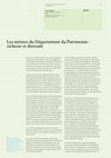 Research paper thumbnail of Les métiers du Département du Patrimoine : richesse et diversité