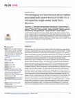 Research paper thumbnail of Hematological and biochemical abnormalities associated with severe forms of COVID-19: A retrospective single-center study from Morocco