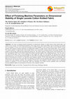 Research paper thumbnail of Effect of Finishing Machine Parameters on Dimensional Stability of Single Lacoste Cotton Knitted Fabric