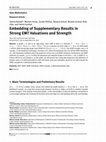 Research paper thumbnail of Embedding of Supplementary Results in Strong EMT Valuations and Strength