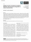 Research paper thumbnail of Judging severity of unethical workplace behavior: Attractiveness and gender as status characteristics