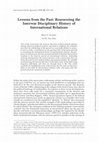 Research paper thumbnail of Lessons from the Past: Reassessing the Interwar Disciplinary History of International Relations