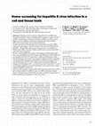 Research paper thumbnail of Donor screening for hepatitis B virus infection in a cell and tissue bank