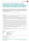 Research paper thumbnail of Administration of Renin-Angiotensin System Inhibitor Affects Tumor Recurrence and Progression in Non-Muscle Invasive Bladder Cancer Patients