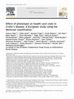 Research paper thumbnail of Effect of phenotype on health care costs in Crohn’s disease: A European study using the Montreal classification