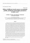 Research paper thumbnail of Effects of different starch sources on metabolic profile, production and fertility parameters in dairy cows