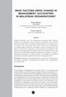 Research paper thumbnail of What factors drive change in management accounting in Malaysian organisations? / Suzana Sulaiman, Aliza Ramli and Falconer Mitchell