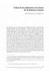 Research paper thumbnail of Crisis de los alimentos: lecciones de la historia reciente