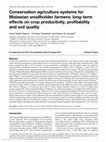 Research paper thumbnail of Conservation agriculture systems for Malawian smallholder farmers: long-term effects on crop productivity, profitability and soil quality