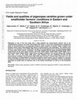 Research paper thumbnail of Yields and qualities of pigeonpea varieties grown under smallholder farmers’ conditions in Eastern and Southern Africa