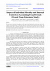 Research paper thumbnail of Impact of Individual Morality and Internal Control on Accounting Fraud Trends (Viewed From Literature Study)