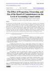 Research paper thumbnail of The Effect of Proportion, Ownership, and 
Size of the Board of Commissioners on the 
Level of Accounting Conservatism