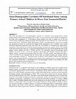 Research paper thumbnail of Socio-Demographic Correlates Of Nutritional Status Among Primary School Children In Rivers East Senatorial District