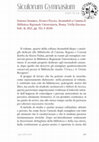 Research paper thumbnail of Recensione di "Incunaboli a Catania II: Biblioteca Regionale Universitaria"