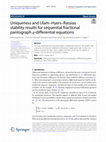 Research paper thumbnail of Uniqueness and Ulam–Hyers–Rassias stability results for sequential fractional pantograph q-differential equations