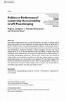 Research paper thumbnail of Politics or Performance? Leadership Accountability in UN Peacekeeping