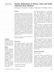 Research paper thumbnail of Genetic distinctness of African, Asian and South American local chickens