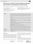 Research paper thumbnail of Risk Factors for Stroke in Rural Population of Telangana State of India, an Unmatched Case Control Study