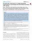 Research paper thumbnail of Pre-miR-146a (rs2910164 G>C) Single Nucleotide Polymorphism Is Genetically and Functionally Associated with Leprosy