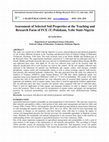 Research paper thumbnail of Assessment of Selected Soil Properties at the Teaching and Research Farm of FCE (T) Potiskum, Yobe State-Nigeria