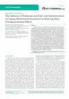 Research paper thumbnail of The Influence of Tellurium an Folic Acid Adminitration on Coping Behavioural Parameters in Maturing Rats Transgenerational Effects