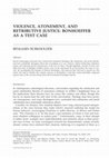 Research paper thumbnail of Violence, Atonement, and Retributive Justice: Bonhoeffer as a Test Case