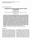 Research paper thumbnail of Integrating women and gender issues in peace development