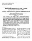 Research paper thumbnail of Heterosis for flower and fruit traits in tomato ( Lycopersicon esculentum Mill.)