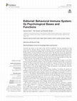 Research paper thumbnail of Editorial: Behavioral Immune System: Its Psychological Bases and Functions