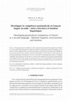 Research paper thumbnail of Développer la compétence grammaticale en français langue seconde - entre conscience et intuition linguistiques