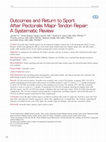 Research paper thumbnail of Outcomes and Return to Sport After Pectoralis Major Tendon Repair: A Systematic Review