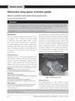 Research paper thumbnail of Obstructive sleep apnea : A dentist update