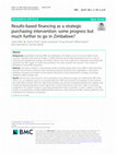 Research paper thumbnail of Results-based financing as a strategic purchasing intervention: some progress but much further to go in Zimbabwe?