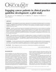 Research paper thumbnail of Engaging cancer patients in clinical practice guideline development: a pilot study