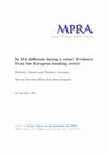 Research paper thumbnail of Is M&A different during a crisis? Evidence from the European banking sector