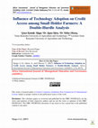 Research paper thumbnail of Influence of Technology Adoption on Credit Access among Small Holder Farmers: A Double-Hurdle Analysis