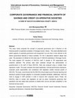 Research paper thumbnail of Licensed under Creative Common CORPORATE GOVERNANCE AND FINANCIAL GROWTH OF SAVINGS AND CREDIT CO-OPERATIVE SOCIETIES A CASE OF SACCO'S IN KIRINYAGA COUNTY, KENYA