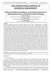 Research paper thumbnail of Influence of Behavioural Biases on Investment Decisions of Individual Investors in Nairobi Securities Exchange