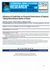 Research paper thumbnail of Influence of Credit Risk on Financial Performance of Deposit Taking Microfinance Banks in Kenya