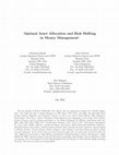 Research paper thumbnail of Optimal Asset Allocation and Risk Shifting in Money Management