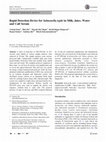 Research paper thumbnail of Rapid Detection Device for Salmonella typhi in Milk, Juice, Water and Calf Serum