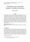 Research paper thumbnail of The 2008 Global Economic Crisis and Public Expenditure: A Critical Review of the Literature