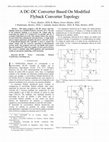 Research paper thumbnail of A DC-DC Converter Based On Modified Flyback Converter Topology