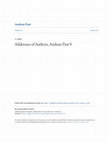 Research paper thumbnail of Addresses of Authors, Andean Past 9