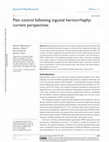 Research paper thumbnail of Pain control following inguinal herniorrhaphy: current perspectives