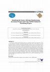 Research paper thumbnail of Identifying the Factors Affecting Manufacturing Investment Projects and Using TOPSIS Method for Prioritizing Projects