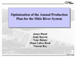 Research paper thumbnail of Optimization of the Annual Production Plan for the Mitis River System