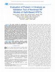 Research paper thumbnail of Evaluation of Pulsed I-V Analysis as Validation Tool of Nonlinear RF Models of GaN-Based HFETs